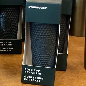 Starbucks Matte Soft Touch Hunter Green Bling Cold Cup Ornament Key Chain